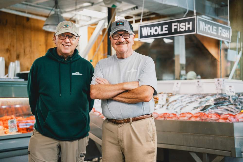 two owners of harbor fish market